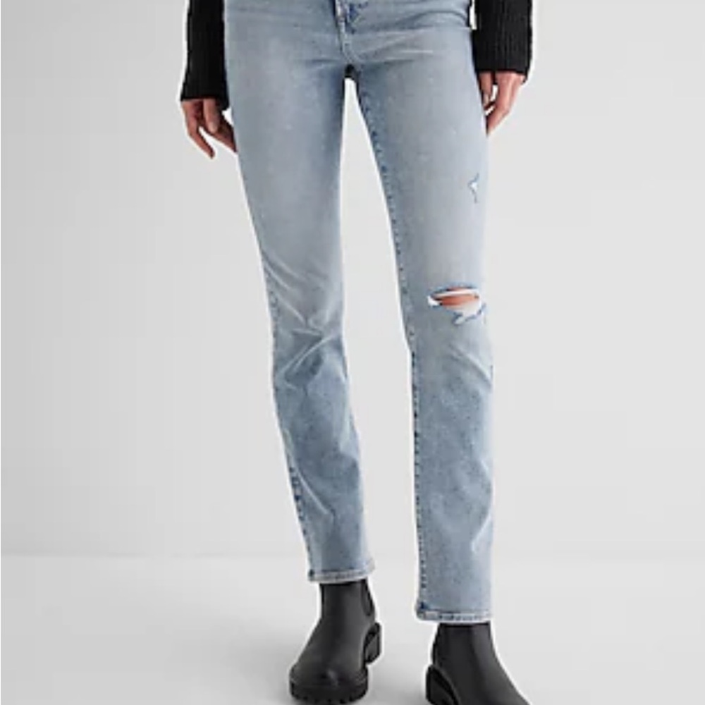 Light Blue Distressed Women's Jeans